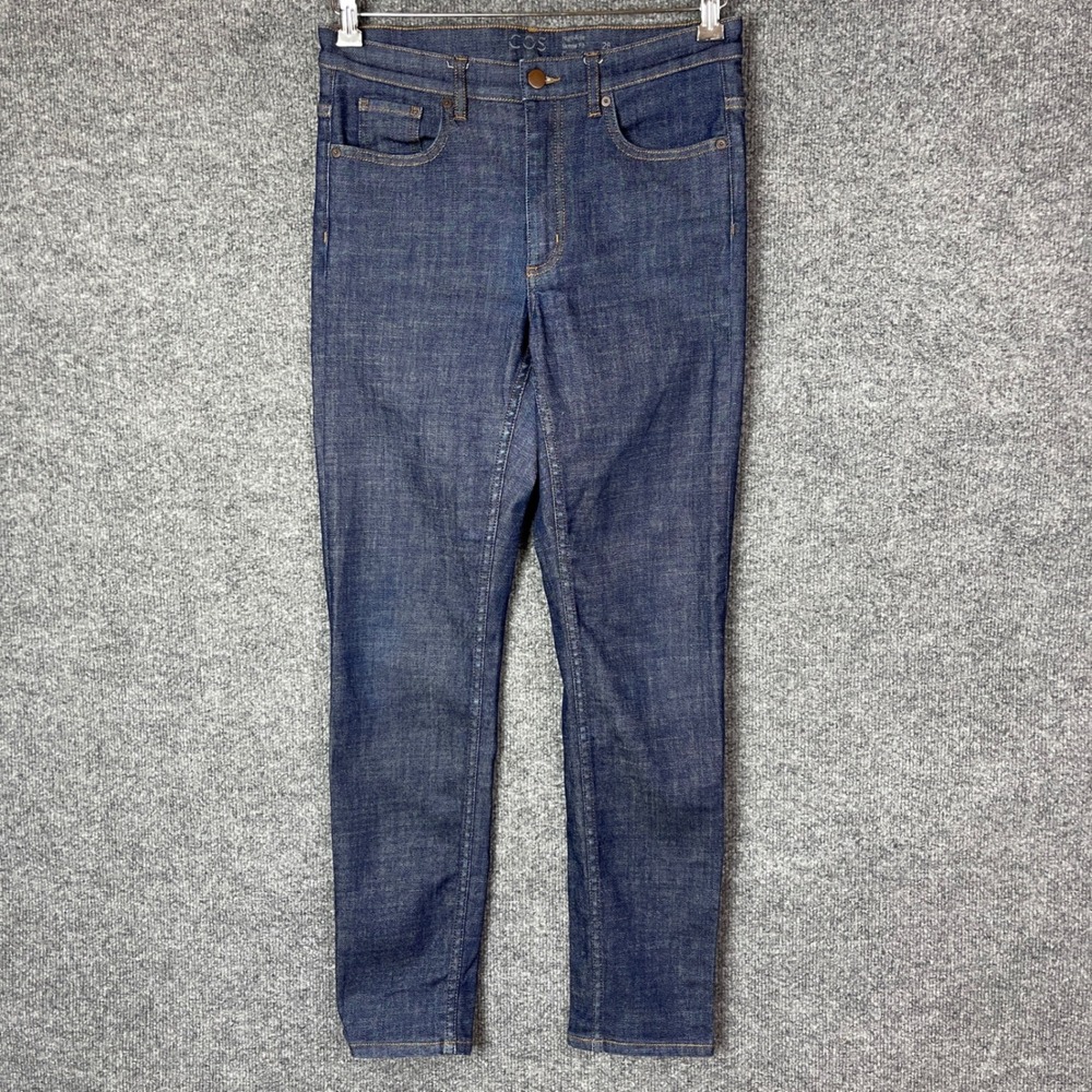 COS High Rise Skinny Fit Cropped Leg Jeans Dark Wash Indigo Blue Womens Size 28